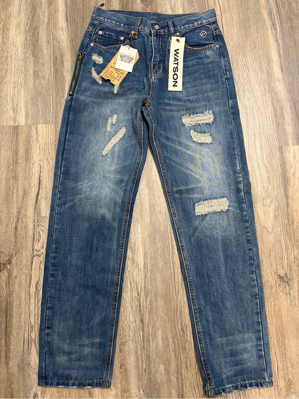 Watson Slim Straight Men’s Distressed Blue Jeans